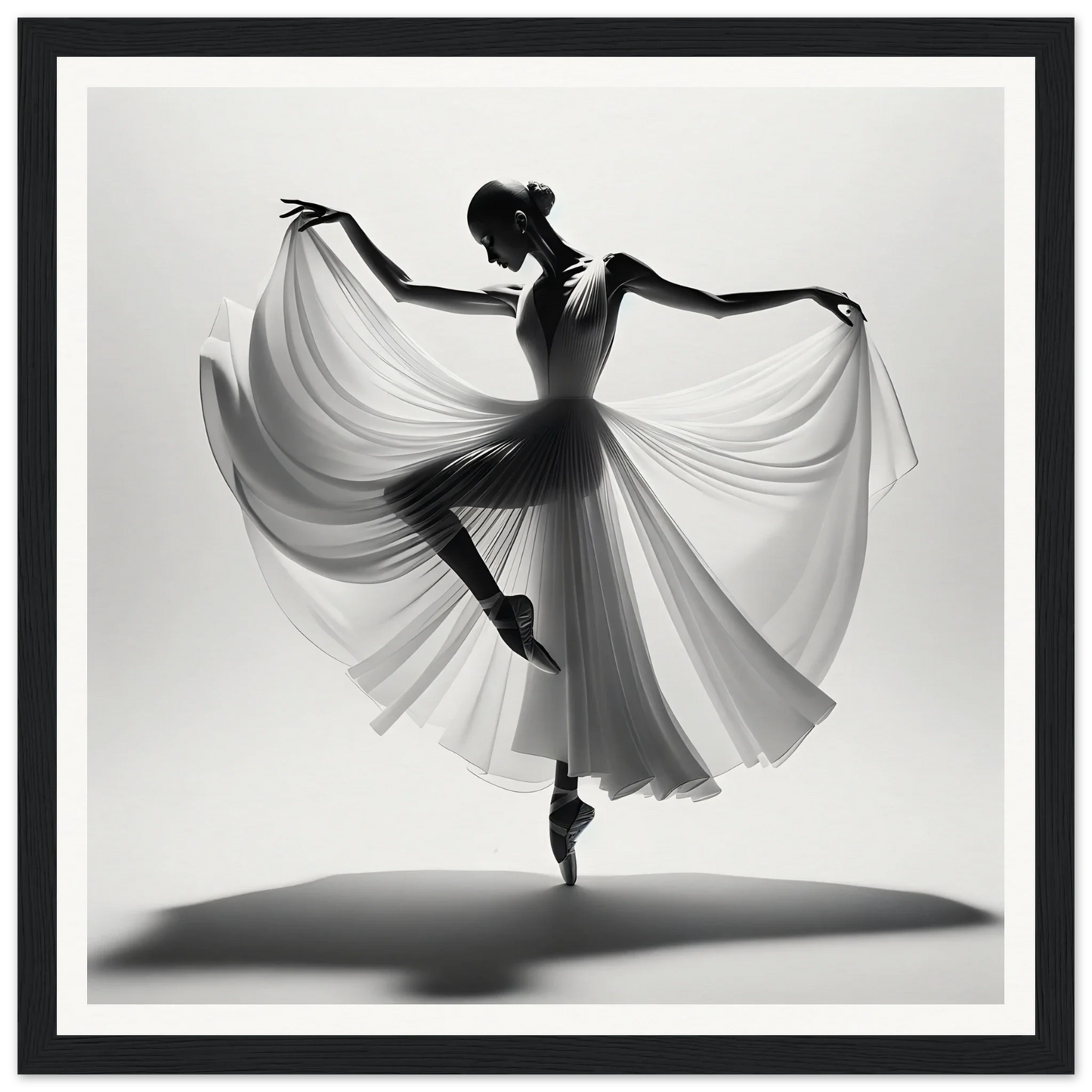 Graceful ballerina in white dress showcasing Ballerina Ethereal Dance mid-pointe