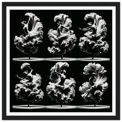 Six ruffled carnations in Ethereal Ballet Whirl framed poster special edition art™