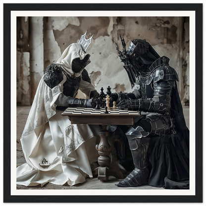 Armored figures enjoying chess in the Mind’s Naissance Battle special edition art™