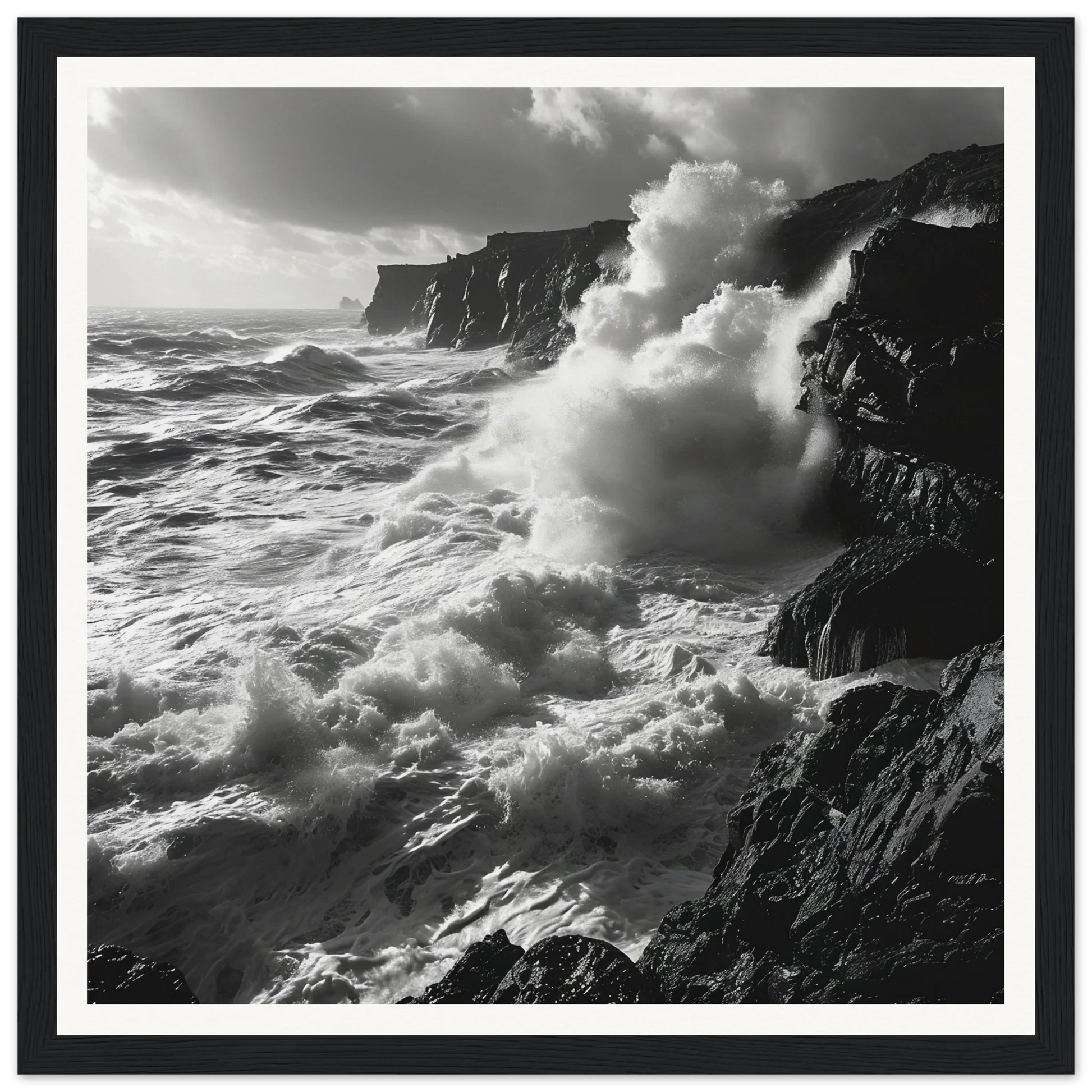 Powerful ocean waves crash on cliffs in Ocean’s Ferocious Waltz special edition art™