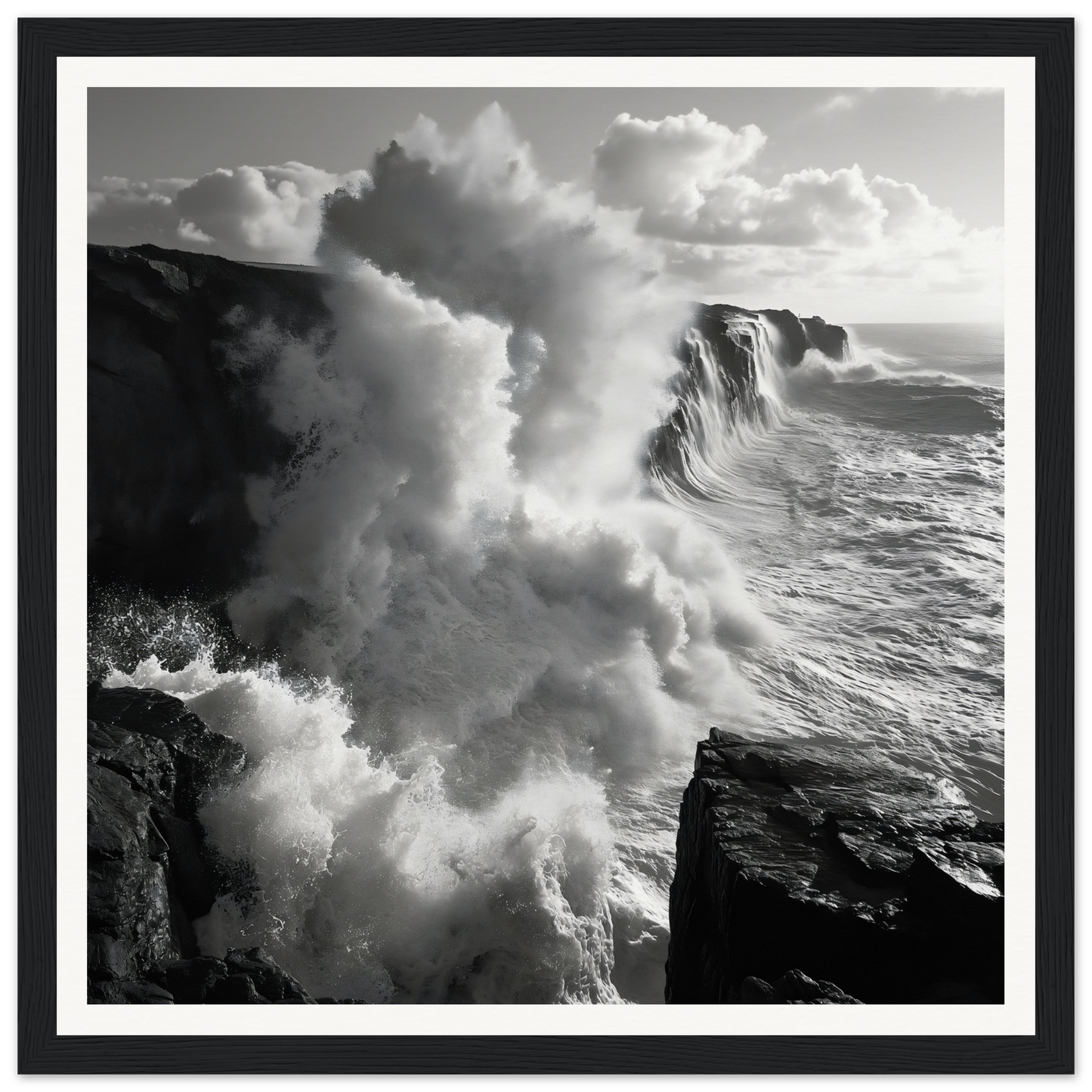 Powerful ocean waves crash on cliffs in Ocean’s Mighty Whisper special edition art™