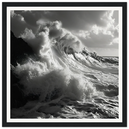 Dramatic ocean wave with white spray in Sublime Crest Odyssey framed wall art