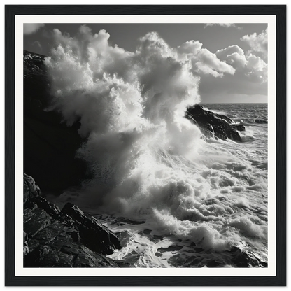 Ocean wave crashing on cliffs in Tide’s Judgement Hour special edition art™