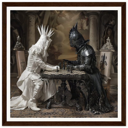 Two armored figures in black and white enjoying Chess Diabolic Harmonies special edition art™