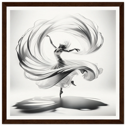 Graceful dancer in flowing fabric embodies the Ethereal Vortex Symphony art