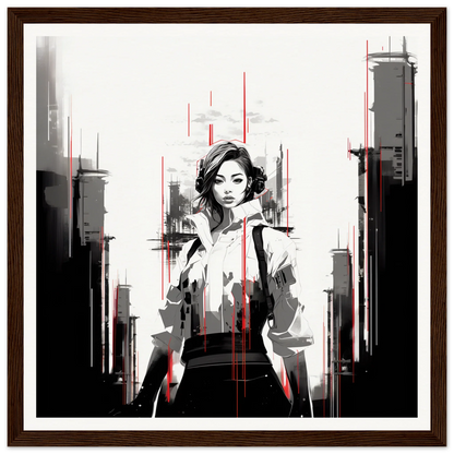 Stylized black and white urban fashion illustration for Mono City Electric special edition art™