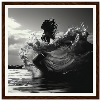 Dramatic ocean wave splashing under dark skies in Ocean’s Dancer Serenity art