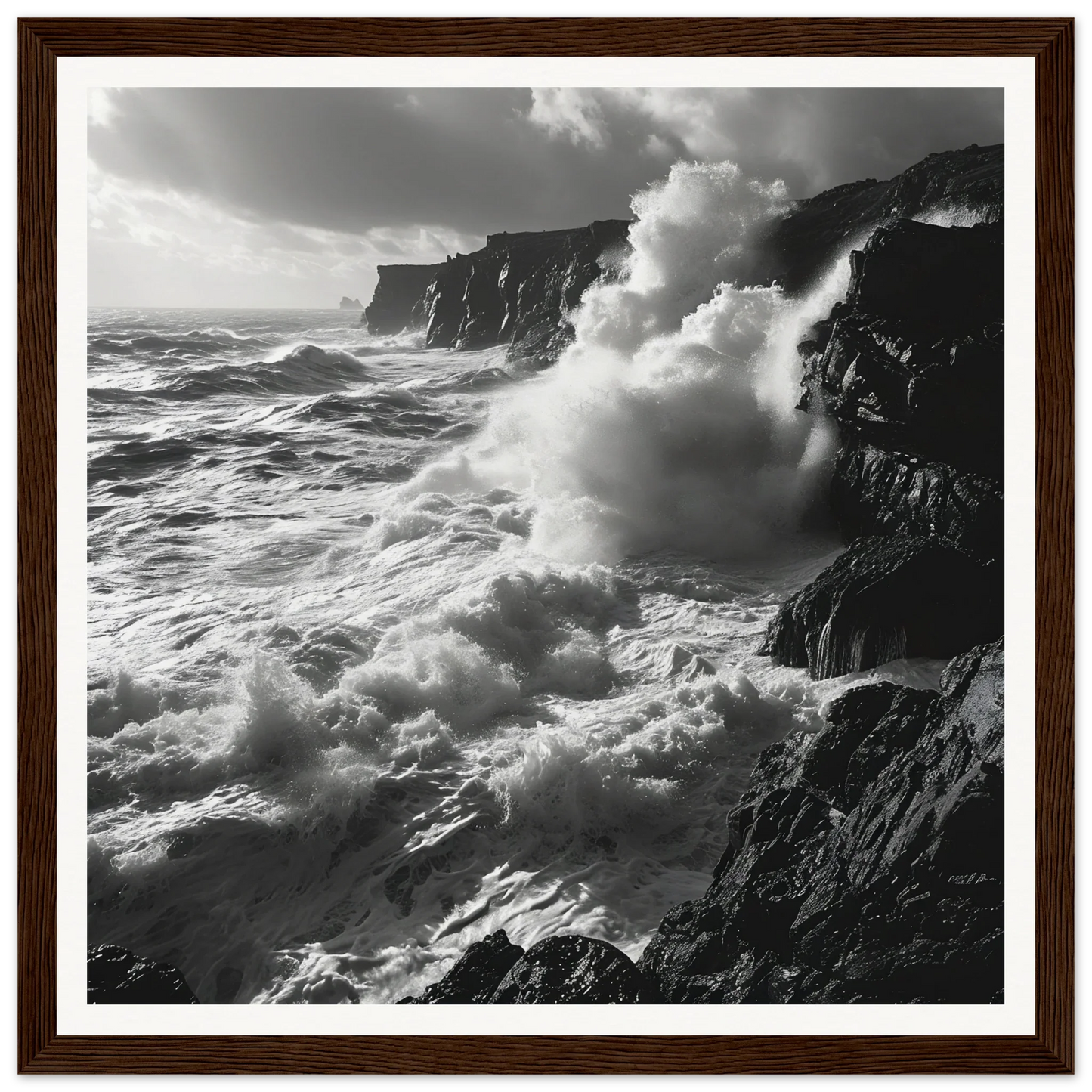 Powerful ocean waves crash on cliffs in Ocean’s Ferocious Waltz special edition art™