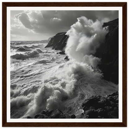 Powerful ocean waves crash on cliffs in the Primal Ocean Symphony special edition art™