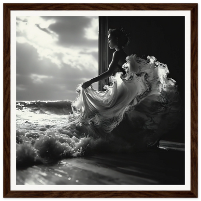 Flowing white dress in silhouette from Seas Dream Salutations special edition art™