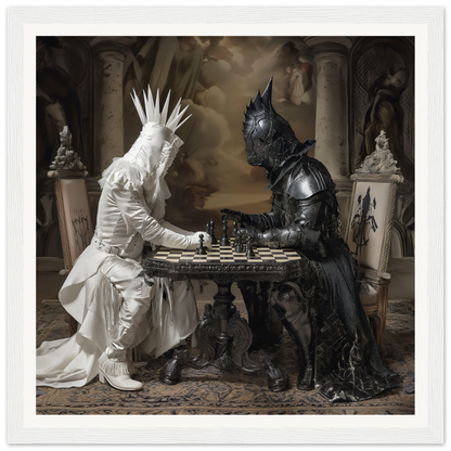 Two armored figures in black and white clash in Chess Diabolic Harmonies special edition art™