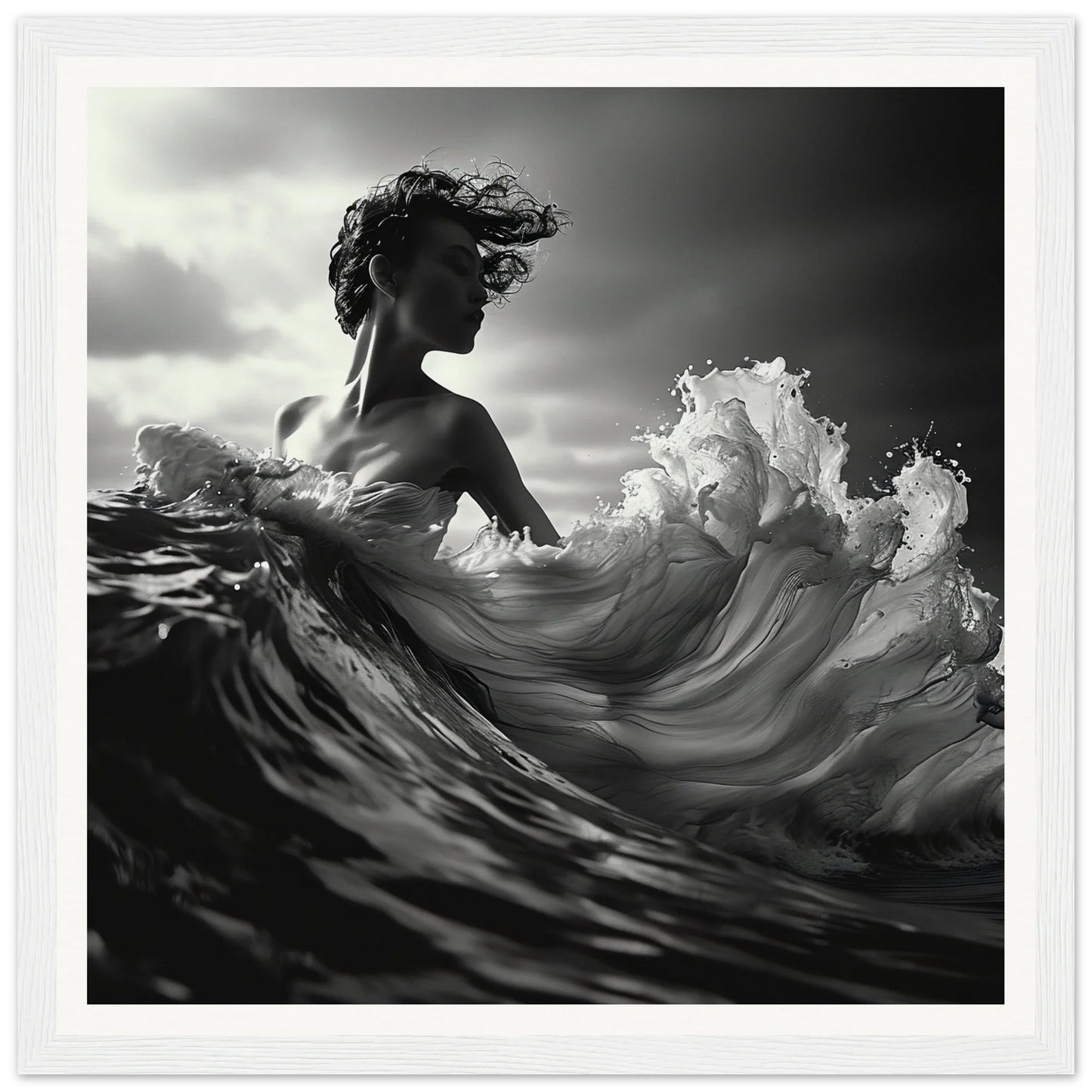 Silhouetted figure in dramatic waves, echoing Ebb Undulate Insights’ timeless elegance