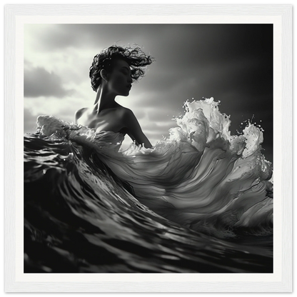 Silhouetted figure in dramatic waves, echoing Ebb Undulate Insights’ timeless elegance