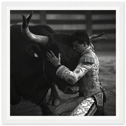 Matador in ornate suit facing bull in Harmonious Grief Dance special edition art™