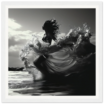 Dramatic ocean wave curling in Ocean’s Dancer Serenity museum-quality framed art