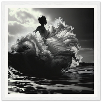 Silhouetted figure in a wave of fabric for Swirling Euphoria Dance poster art