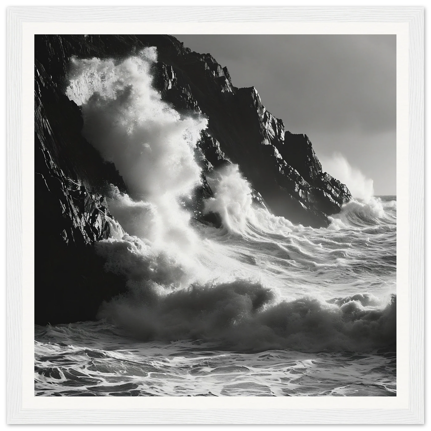 Powerful ocean waves crash on cliffs in Tidal Unfurl Dance special edition art™