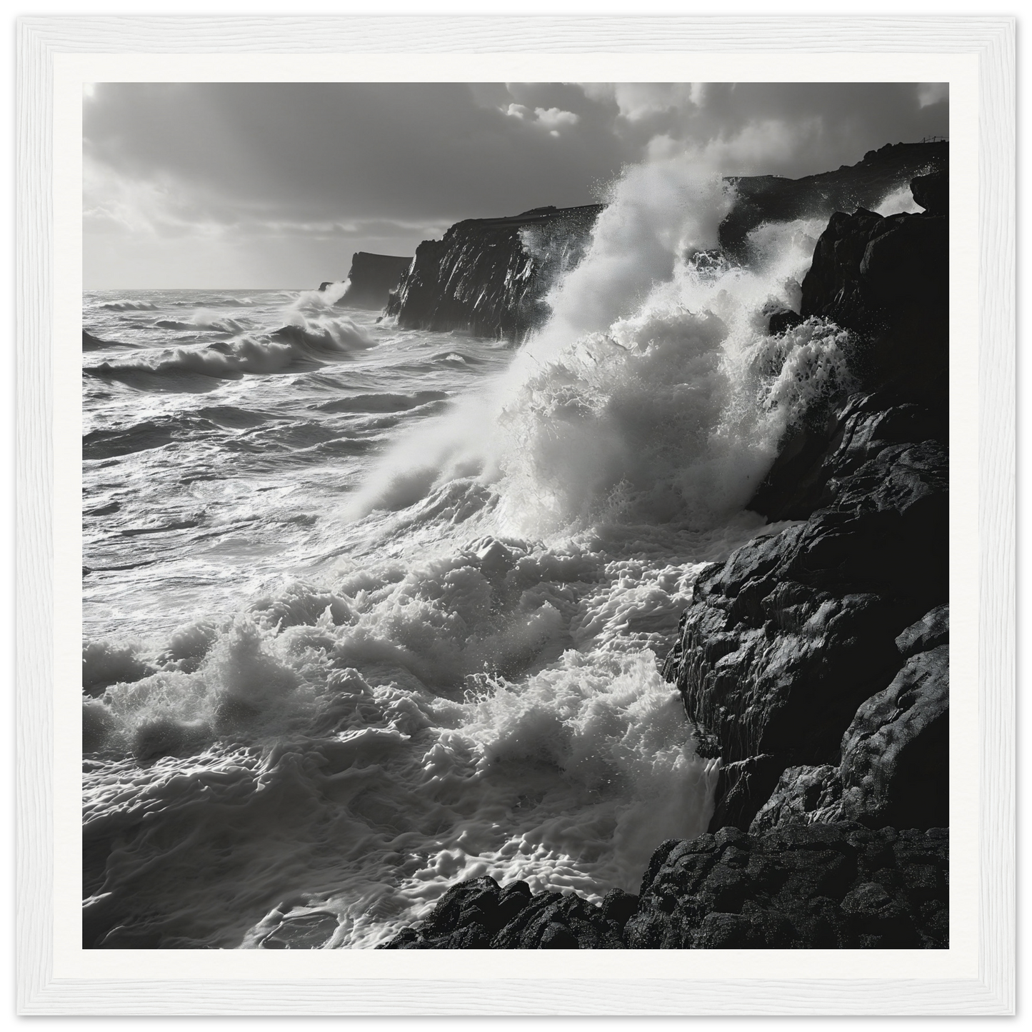 Powerful ocean waves crash against cliffs in Wave’s Untold Trance special edition art™