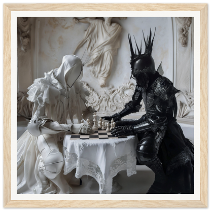 Two armored figures in Chess Rhapsody Duality engage in a strategic match