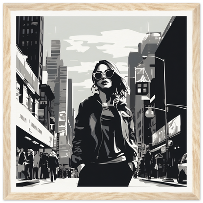 Stylized illustration of a cool character in sunglasses and leather jacket for Chic City’s Echoes