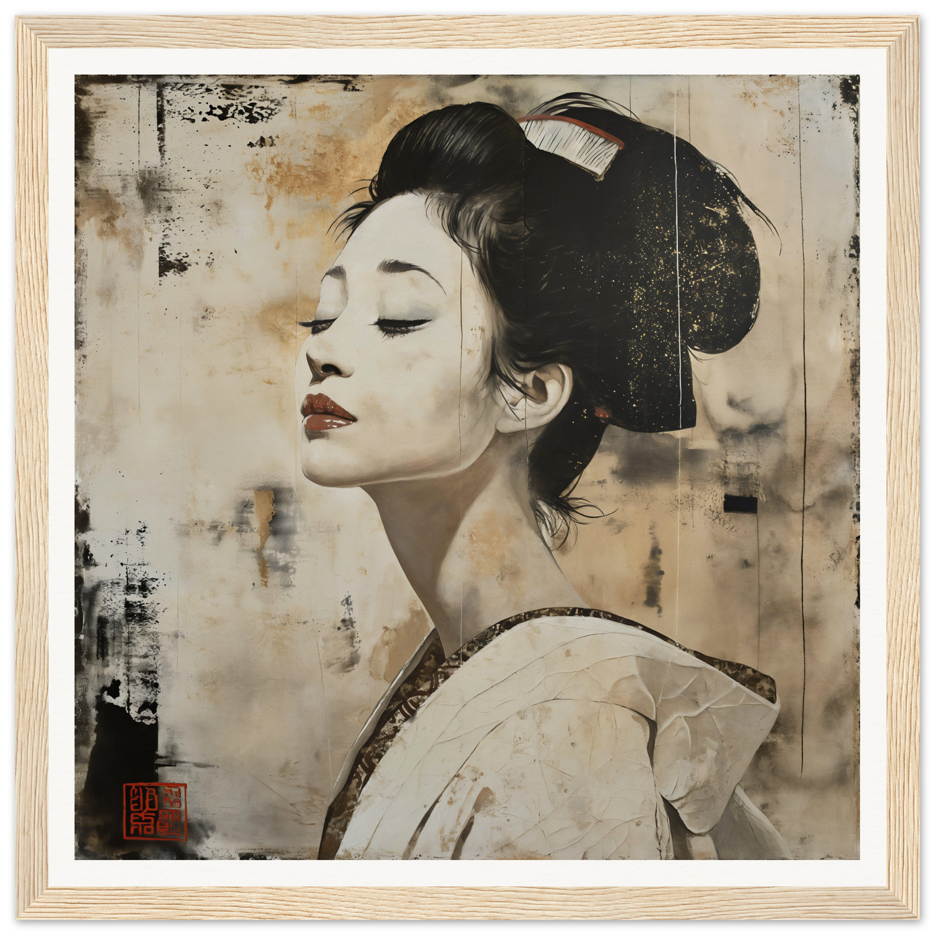 Silent Geisha Symphony: Tranquil Wall Art – SPECIAL EDITION ART™
