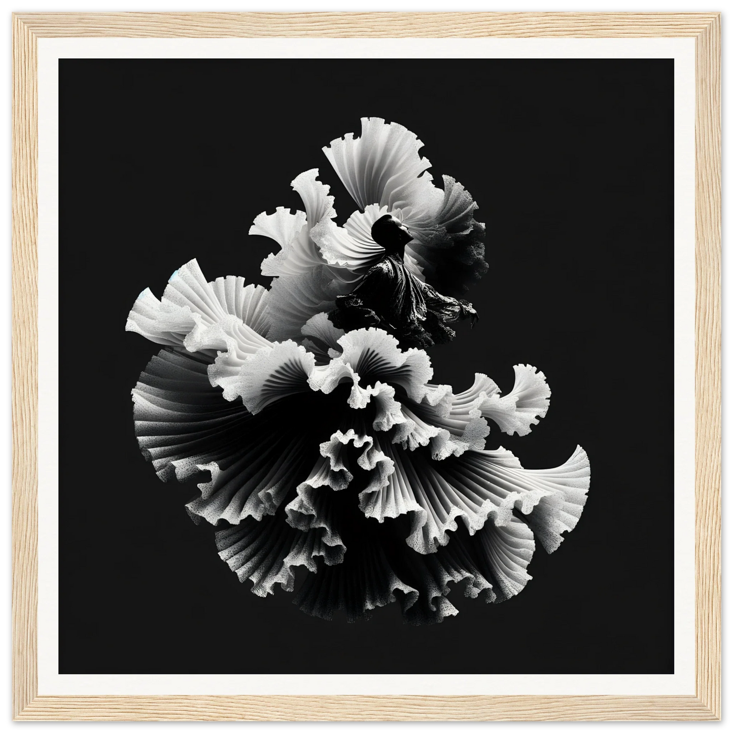 Delicate ruffled flower petals in a spiral for Swirling Euphoria Unbound special edition art™