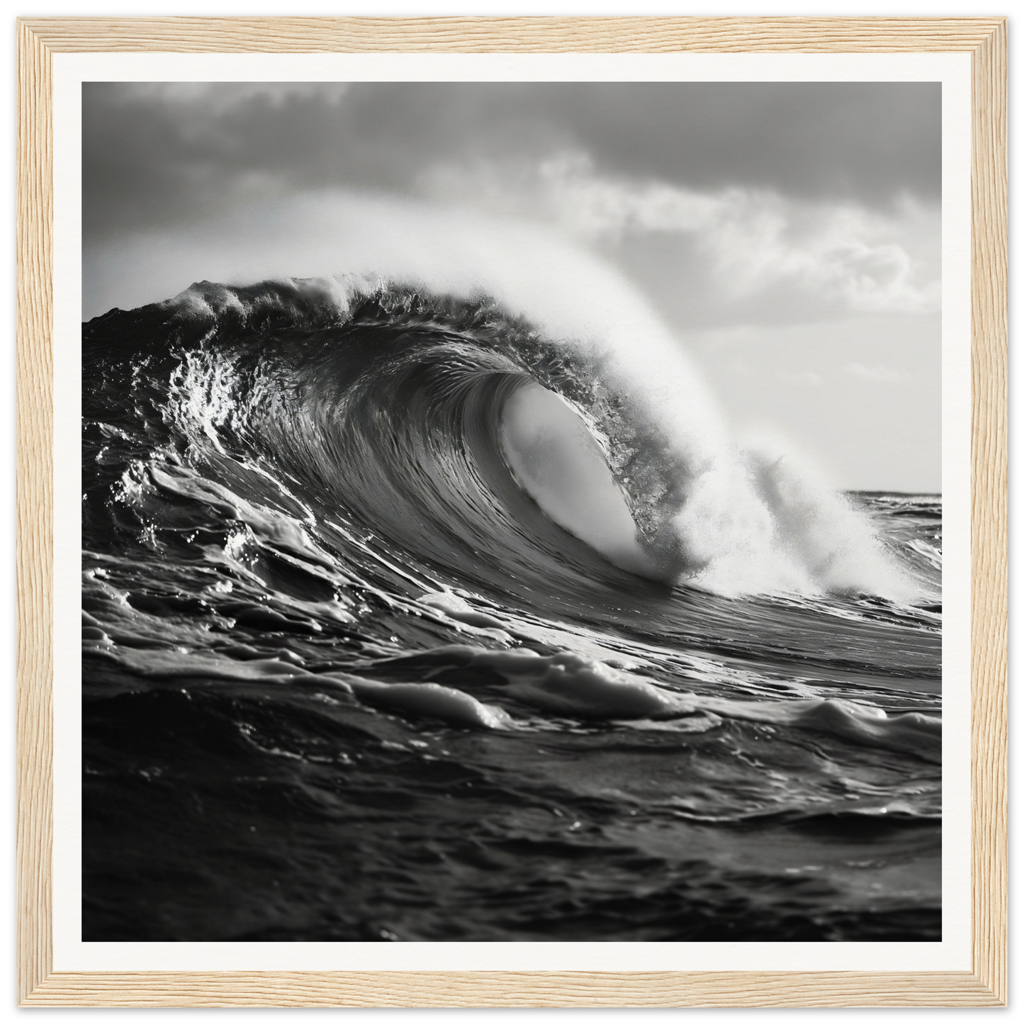 Powerful wave’s eternal dance in black and white with spray, special edition art™