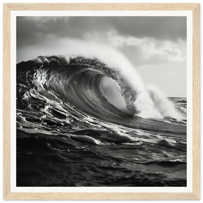 Powerful wave’s eternal dance in black and white with spray, special edition art™