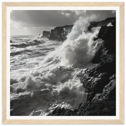 Powerful ocean waves crash on rugged cliffs in Wave’s Untold Trance special edition art™