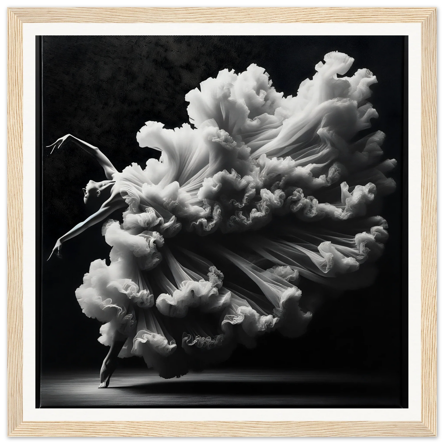 Dancer’s silhouette in smoke for Whirling Mystic Revelry framed poster art