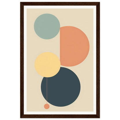 Abstract geometric artwork featuring overlapping circles in muted pastel colors.