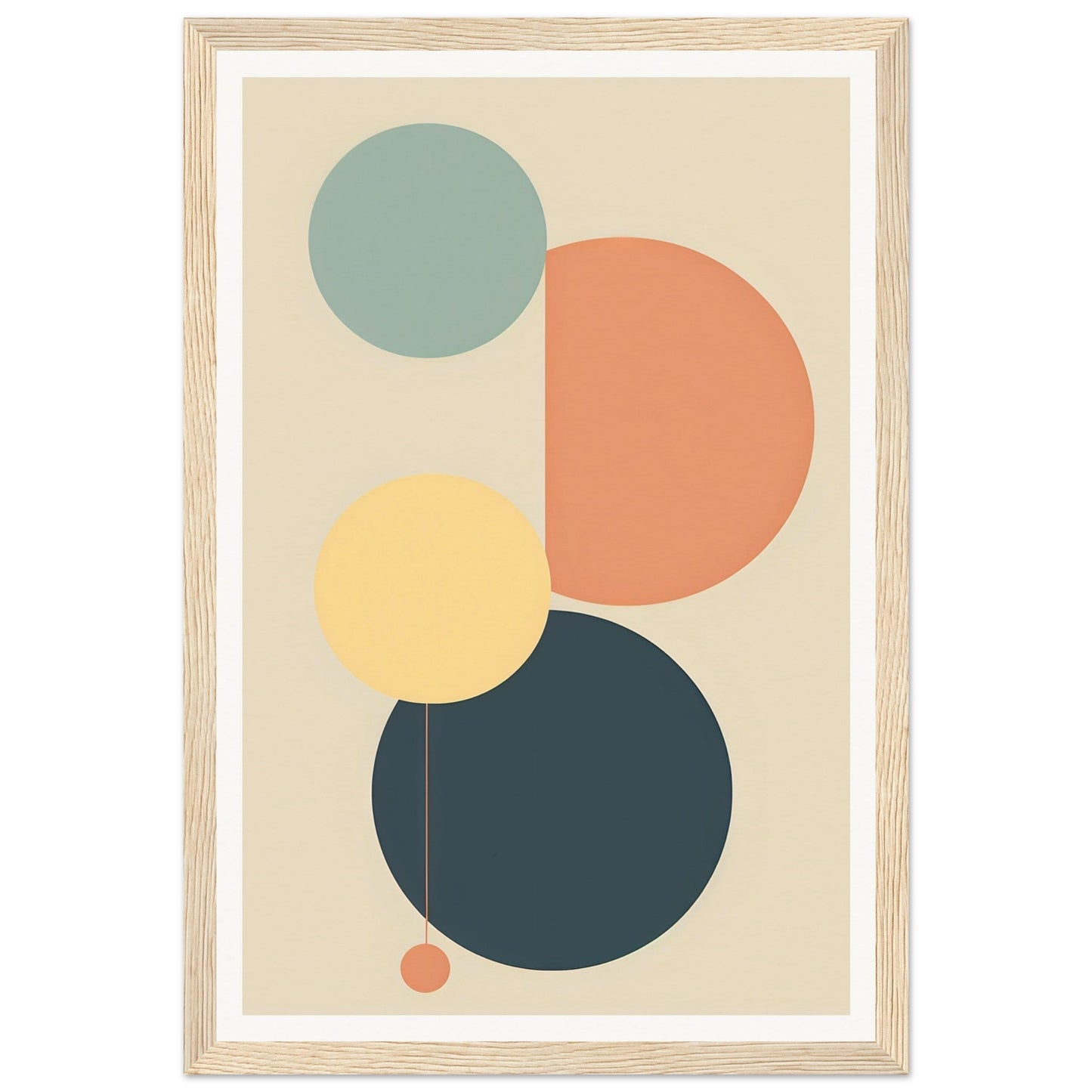 Abstract geometric artwork featuring overlapping circles in muted colors.