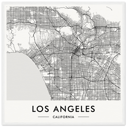 Map of Los Angeles, California, showing its street grid and urban layout.