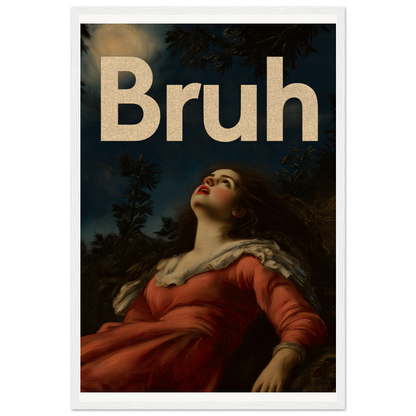 "Moonlit Bruh Reverie framed wall art featuring a classical figure under a night sky, combining style and cool home decor elements."