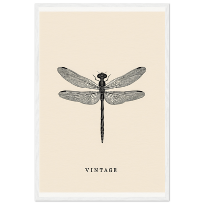 Vintage dragonfly framed wall art, perfect for home decor and cool room style, embracing elegance with a timeless nature design.