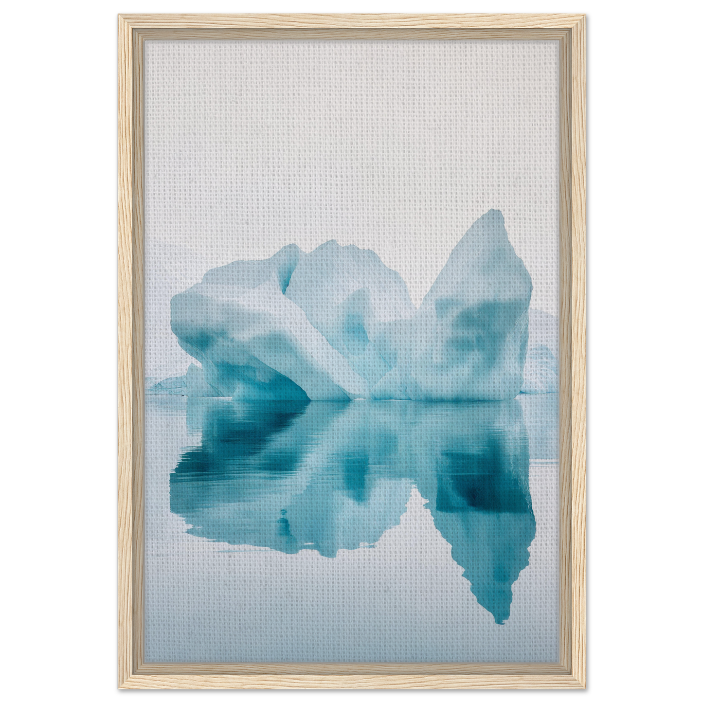 Iceberg reflected in calm water, soft blue tones for Iceberg’s Silent Poem wall decor