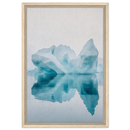 Iceberg reflected in calm water, soft blue tones for Iceberg’s Silent Poem wall decor