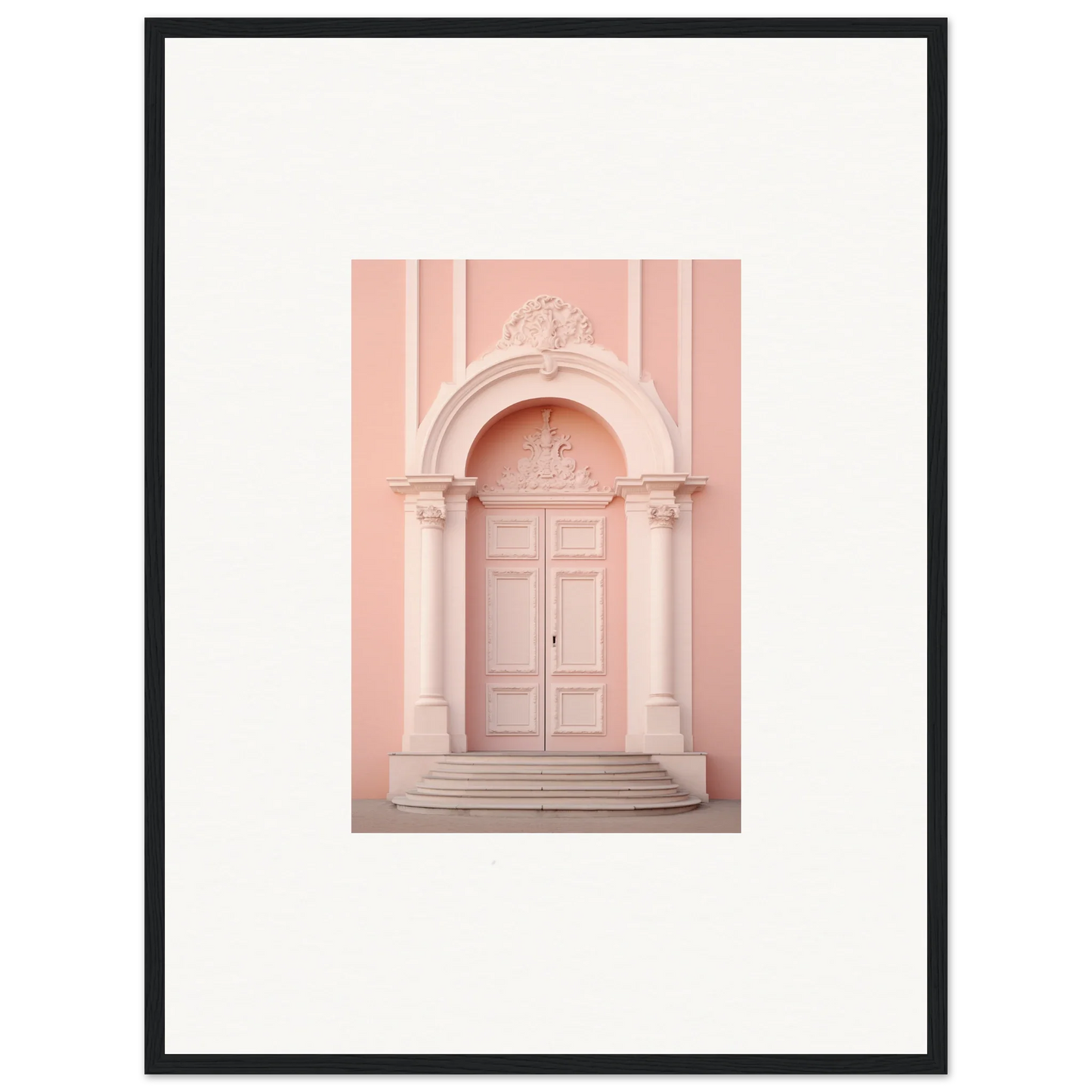 Elegant pink door and archway in Petal Whispers Portal special edition art™