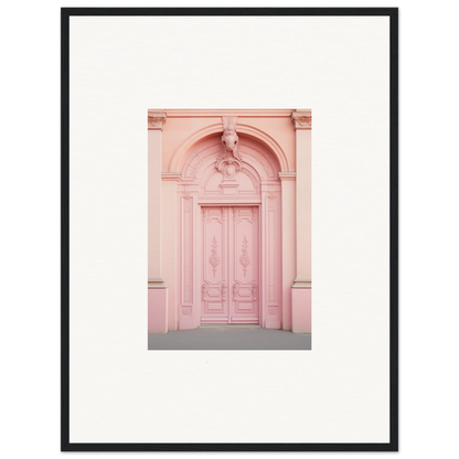 Ornate pink door with classical details in Porphyr Pink Processions special edition art™