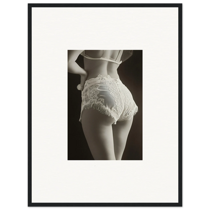 Black and white wall art of a woman in lace underwear for chic room decoration