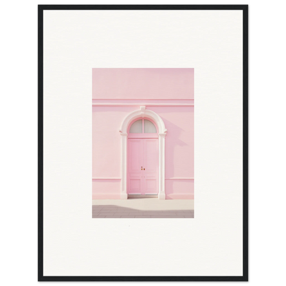 Vibrant pink door with white trim in Pearly Baccarat Dream framed wall art