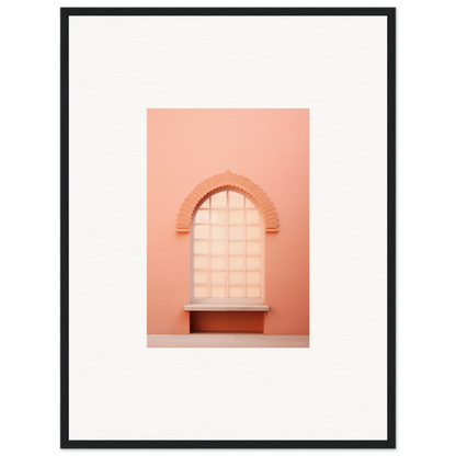 Arched window alcove with a pink-peach wall from Windows Morning Whisper framed wall art