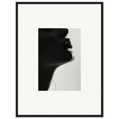 Dramatic black and white silhouette showcasing Shadowed Whisper Immanence framed wall art