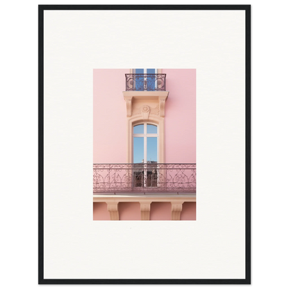 Pink balcony with ornate wrought iron railings in Dusky Dream Balustrade art