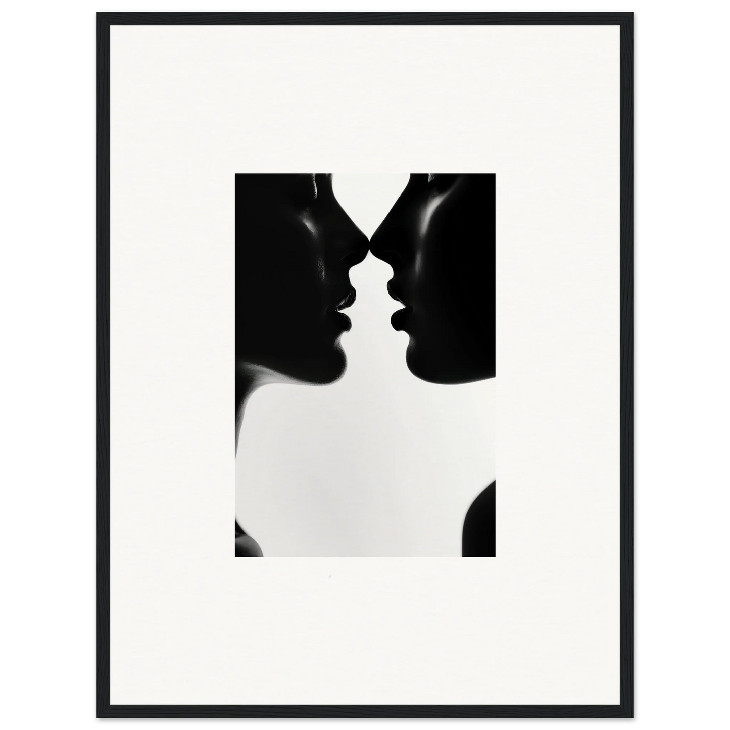 Two silhouetted profiles almost kissing in Whispers Shadowdance Serenaa special edition art