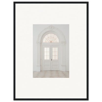 White arched doorway with fanlight for Portal Poise Unveiled framed wall art