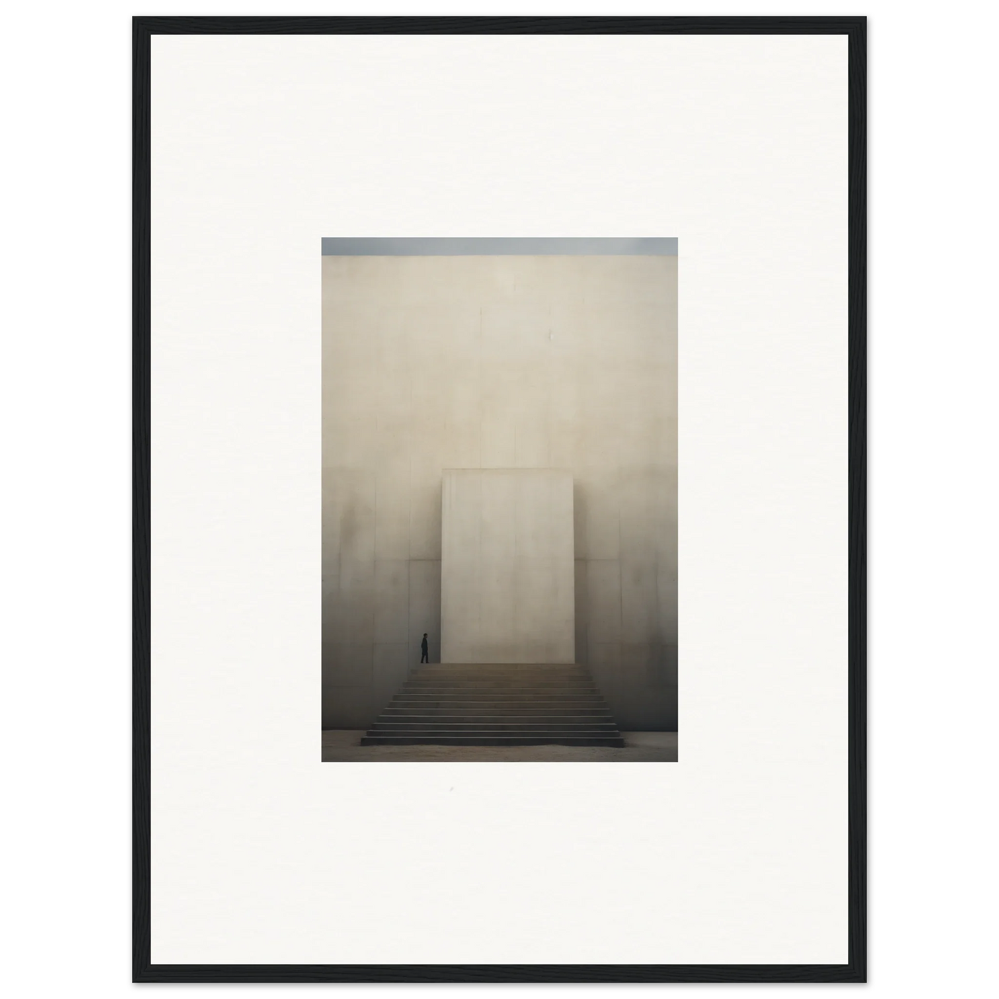 Black-framed Portal Eventide Abstract artwork featuring a misty monolithic structure