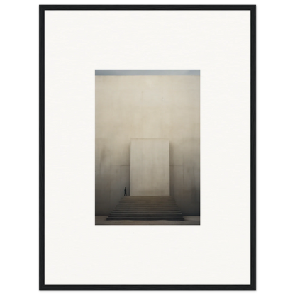 Black-framed Portal Eventide Abstract artwork featuring a misty monolithic structure