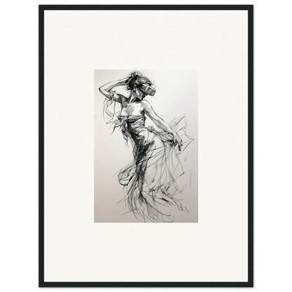 Charcoal sketch of a dancer in motion for the Virtual Grace Sketch special edition art™