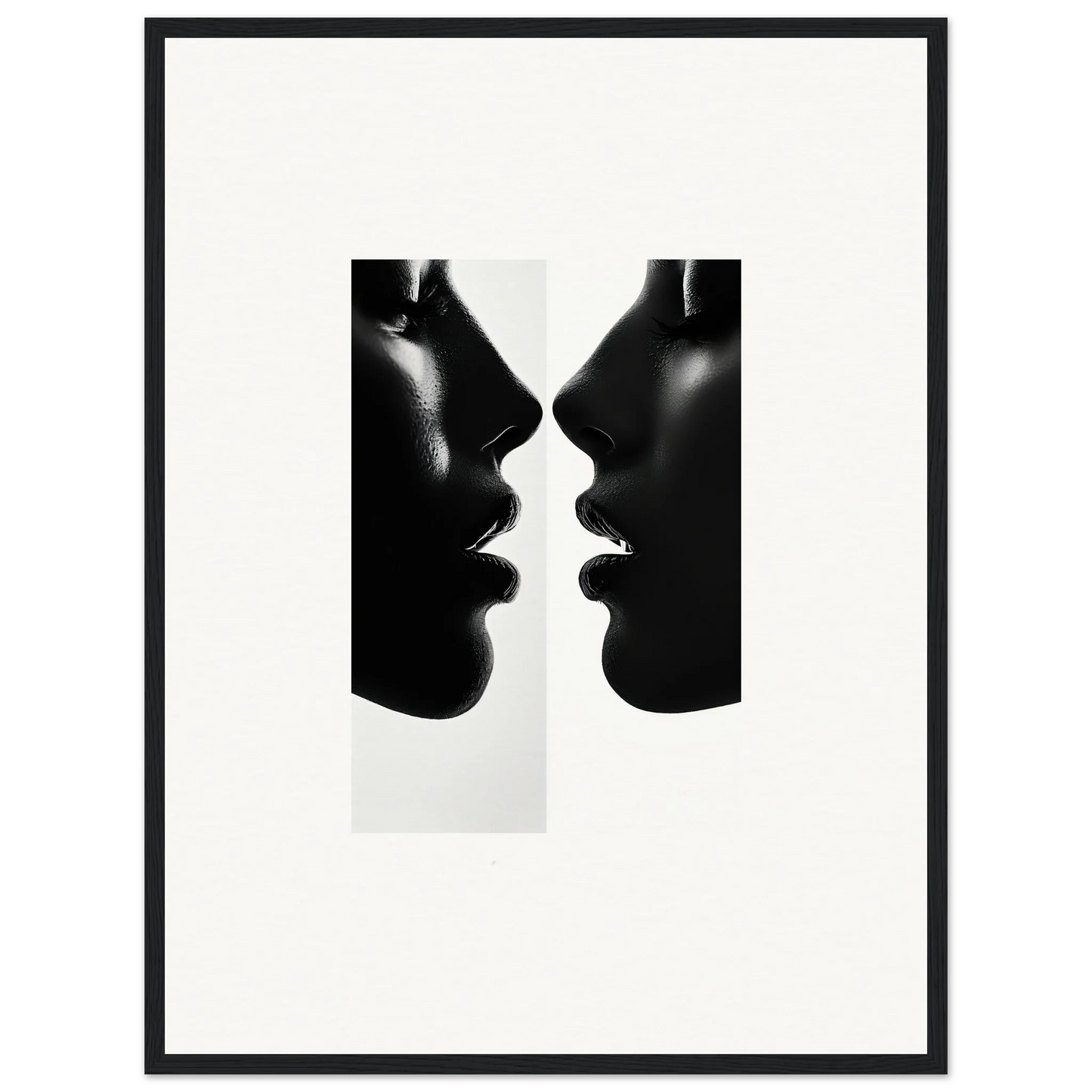 Two silhouetted profiles in black and white from the Liminal Echoes special edition art™